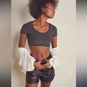 Free People Black Crop Top